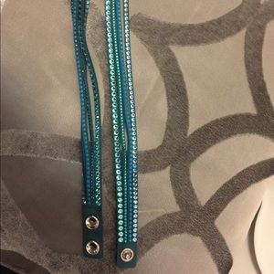 Swarovski turquoise bracelets.